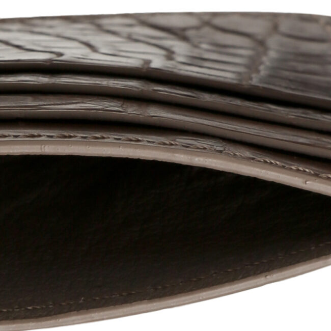 The Project Garments Card Case In Light Brown Alligator Leather