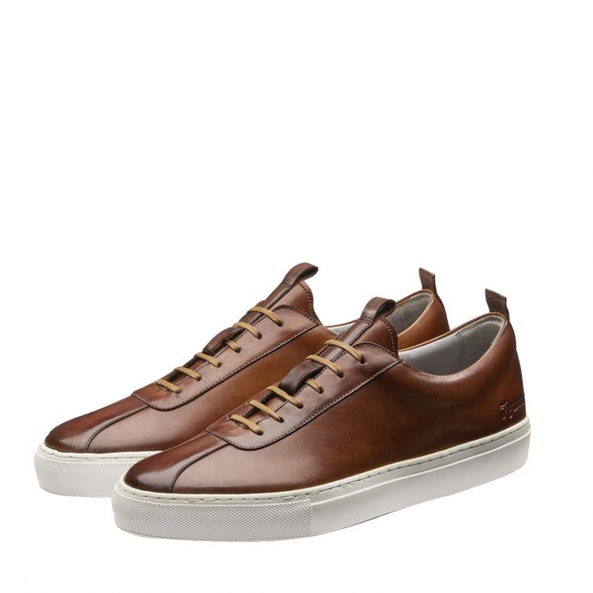 Grenson Tan Leather Handcrafted Oxford Sneaker