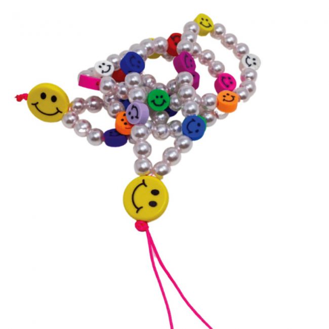Αξεσουάρ Κινητού The Mamacita Store Handmade Phone Strap Smiley Pearls