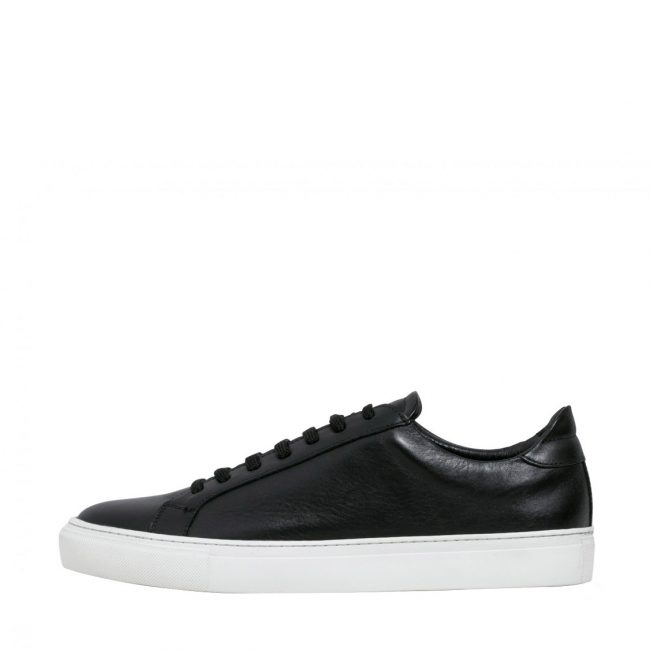 Garment Project Type Black Leather Sneakers