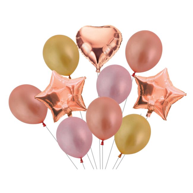 Μπαλόνια Σύνθεση Αστέρια Και Καρδιά Σε Foil Και Στρογγυλά Balloons Composition In Designs Stars And Heart In Foil And Round 10pcs