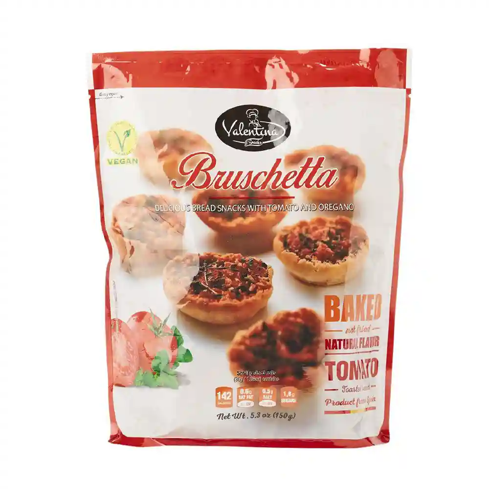 Φρυγανισμένο Ψωμί Με Ντομάτα Και Ρίγανη Valentina Snacks Bruschetta With Tomato And Oregano Vegan 150g