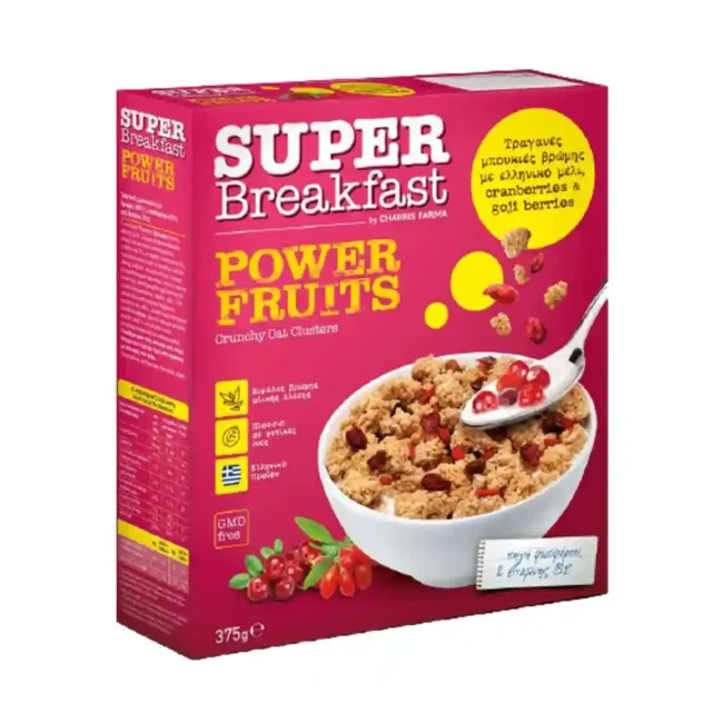 Δημητριακά με Βρώμη Ολικής Άλεσης Super Breakfast Power Fruits 375g