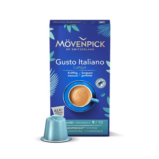 Movenpick Κάψουλες Espresso Gusto Italiano Lungo Συμβατές Με Μηχανή Nespresso 10caps 57g